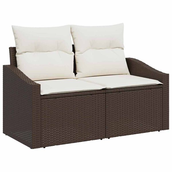vidaXL Καναπές Κήπου με μαξιλάρι Καφέ 123 x 62 x 69εκ συνθετικό ρατάν