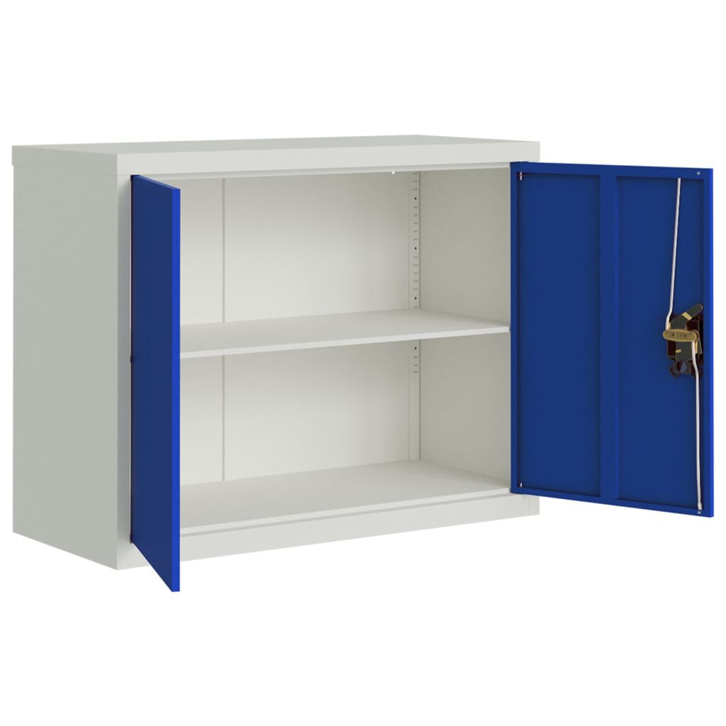 vidaXL Αρχειοθήκη Ανοιχτό Γκρι και Μπλε 90 x 40 x 70 εκ. Ατσάλινη