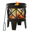 313637 vidaXL Rustic Fire Pit with Poker Φ42x54 cm Steel