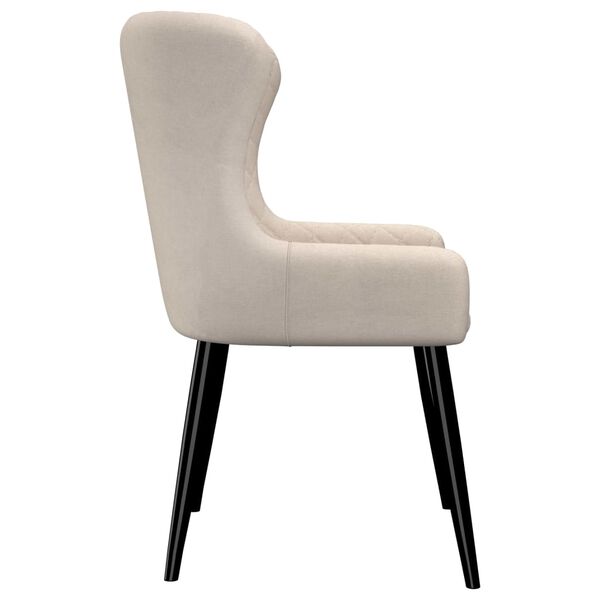 vidaXL Καρέκλες Τραπεζαρίας 2 τεμ. Κρεμ Υφασμάτινες