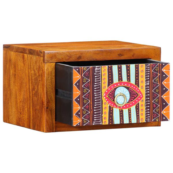 vidaXL Κομοδίνο με συρτάρι Καφέ 35 x 30 x 22 εκ. Μασίφ ξύλο ακακίας