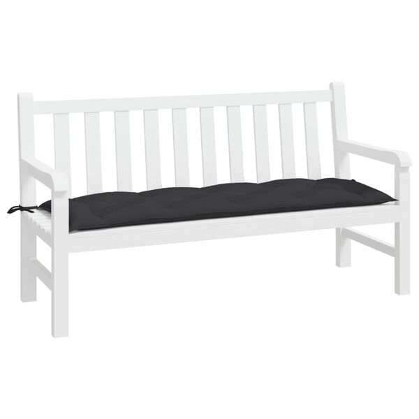 vidaXL Μαξιλάρι Πάγκου Κήπου Μαύρο 150x50x7 εκ. Ύφασμα Oxford