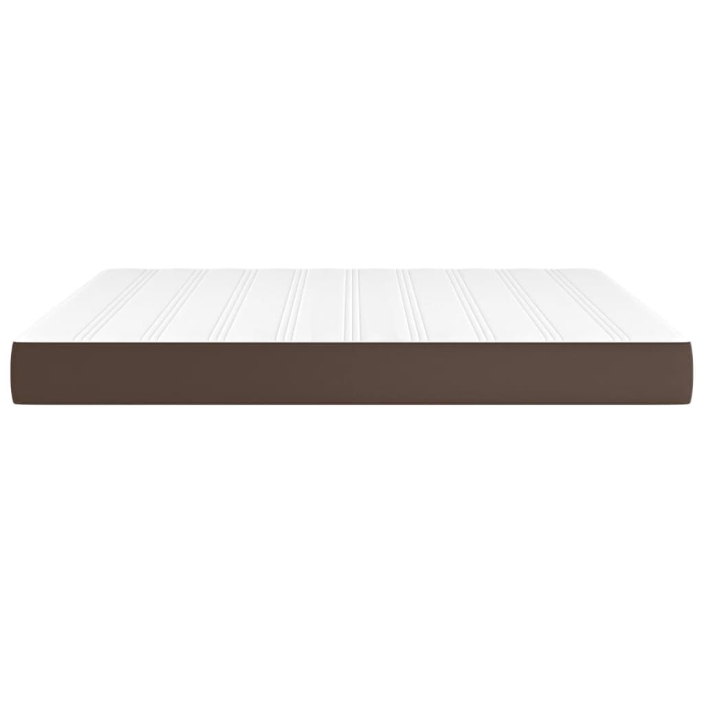 vidaXL Στρώμα με Pocket Springs Καφέ 160x200x20 εκ. Συνθετικό Δέρμα