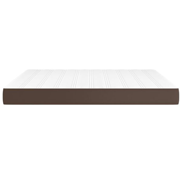 vidaXL Στρώμα με Pocket Springs Καφέ 160x200x20 εκ. Συνθετικό Δέρμα