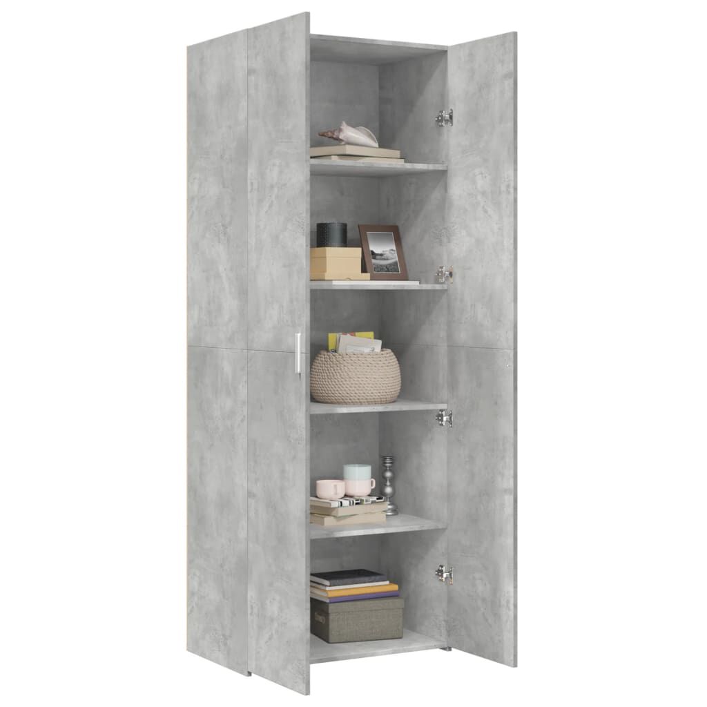 vidaXL Ντουλάπι Γκρι Σκυροδέματος 70x42,5x185 εκ. Επεξεργασμένο Ξύλο