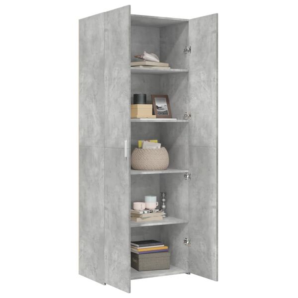 vidaXL Ντουλάπι Γκρι Σκυροδέματος 70x42,5x185 εκ. Επεξεργασμένο Ξύλο