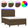 vidaXL &Kappa;&rho;&epsilon;&beta;ά&tau;&iota; Boxspring &mu;&epsilon; &Sigma;&tau;&rho;ώ&mu;&alpha; & LED &Sigma;&kappa;.&Kappa;&alpha;&phi;έ 140x200 &epsilon;&kappa; &Upsilon;&phi;&alpha;&sigma;&mu;ά&tau;&iota;&nu;&omicron;