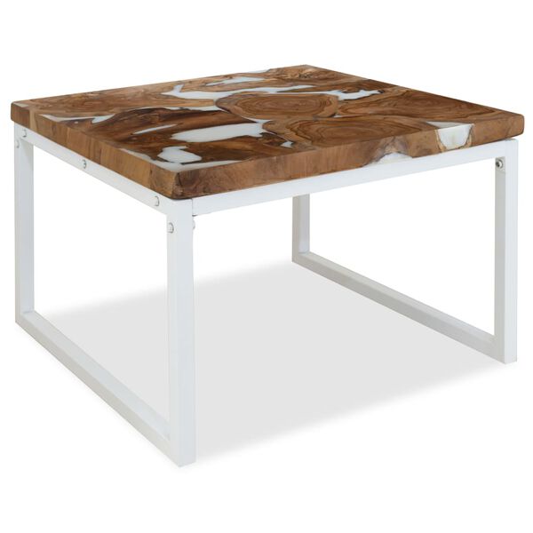 vidaXL Τραπεζάκι Σαλονιού 60 x 60 x 40 εκ. από Ξύλο Teak και Ρητίνη