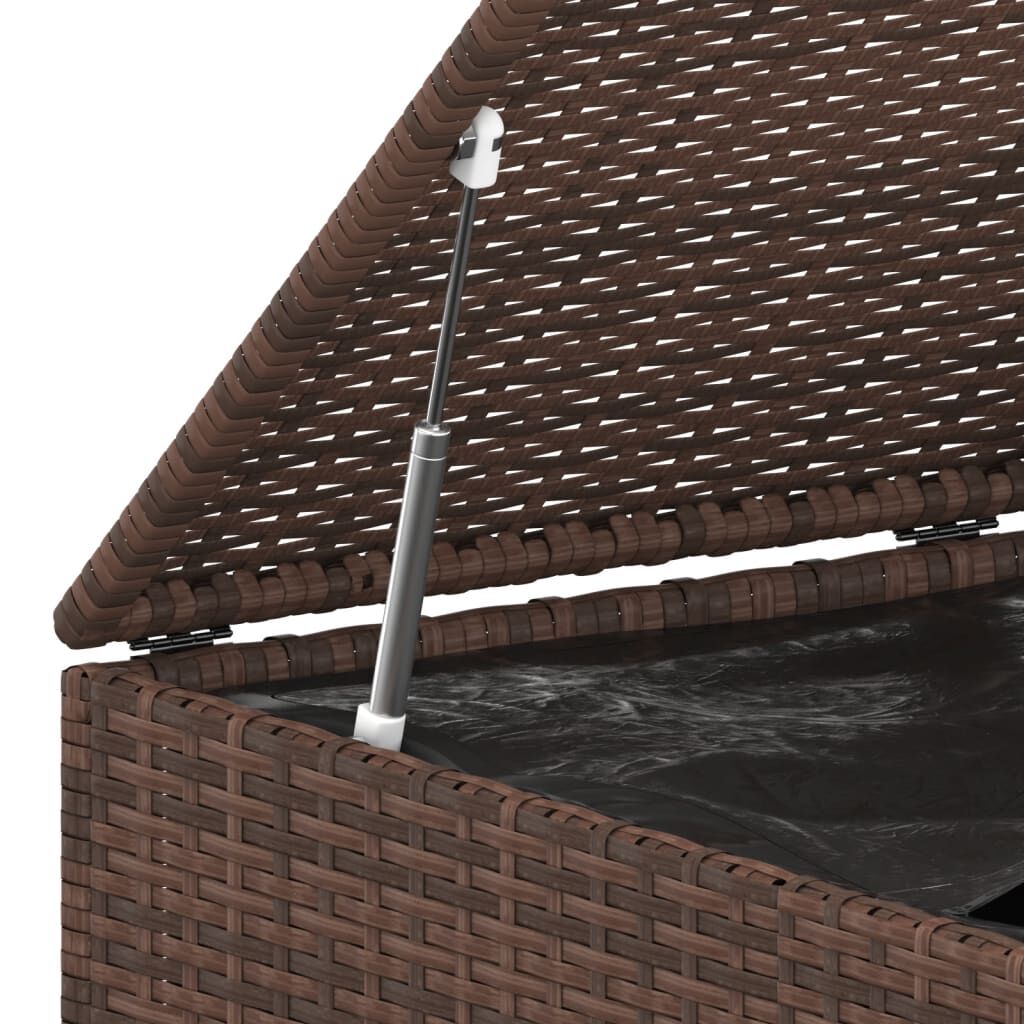 vidaXL Κουτί Μαξιλαριού Κήπου Καφέ 194x100x103 εκ. Ρατάν Πολυαιθ.