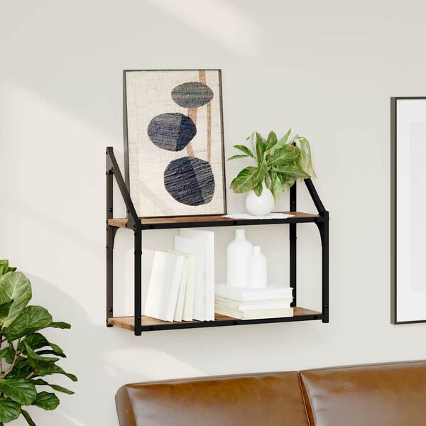 vidaXL Ράφι Τοίχου Παλαιό ξύλο 60 x 21 x 51 cm Επεξεργασμένο ξύλο