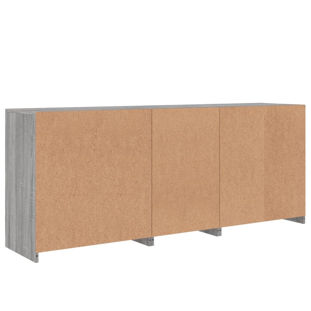 vidaXL Μπουφές με LED Γκρι Sonoma 181,5 x 37 x 67 εκ.