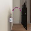 vidaXL Κεφαλάρι Τοίχου Μαύρο 146,5x3x80 εκ. από Μασίφ Ξύλο Πεύκου
