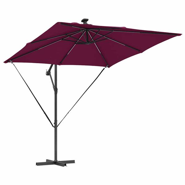 vidaXL Ομπρέλα Cantilever Banana Μπορντό 249 x 249 x 250 εκ.