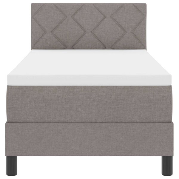 vidaXL Κρεβάτι με ελατήρια με στρώμα Taupe 80 x 200 cm ύφασμα