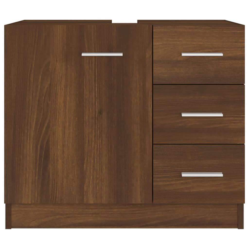 vidaXL Ντουλάπι Νιπτήρα Καφέ δρυς 63 x 30 x 54 εκ. Επεξεργ. Ξύλο