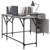 vidaXL Γραφείο Γκρι Sonoma 141x141x75 εκ. από Επεξεργασμένο Ξύλο
