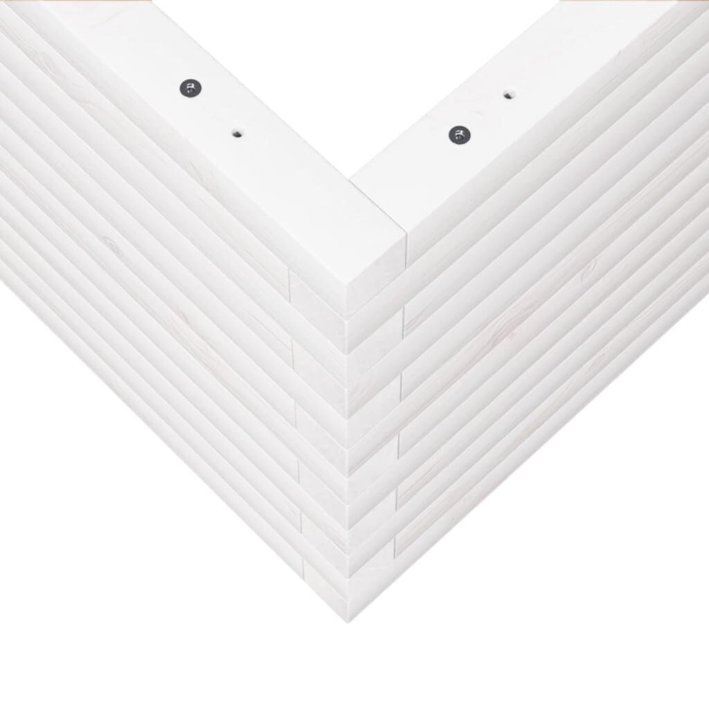 vidaXL Ζαρντινιέρα Κήπου Λευκή 60x60x46 εκ. από Μασίφ Ξύλο Πεύκου
