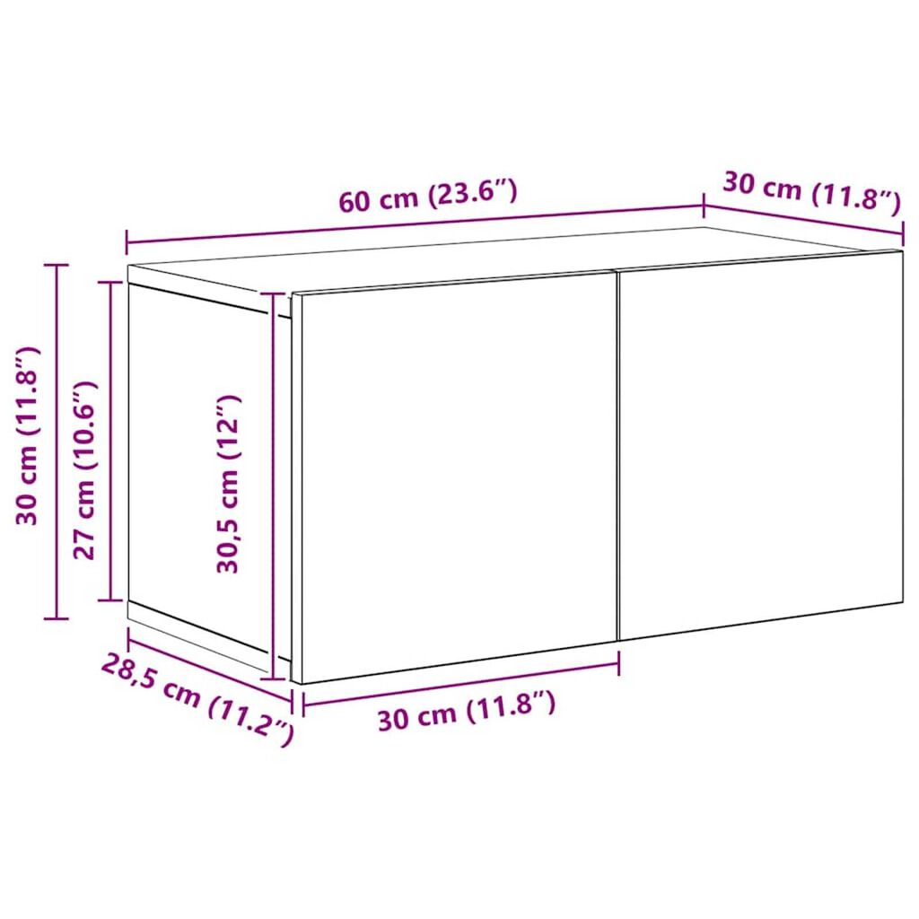 vidaXL Σετ επίπλου τηλεόρασης 6 pcs Μαύρη δρυς 80 x 30 x 30 εκ