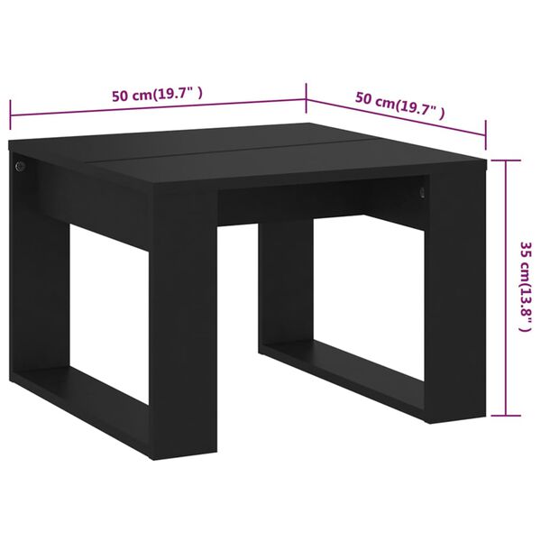 Τραπέζι Βοηθητικό Μαύρο 50 x 50 x 35 εκ. από Επεξεργ. Ξύλο