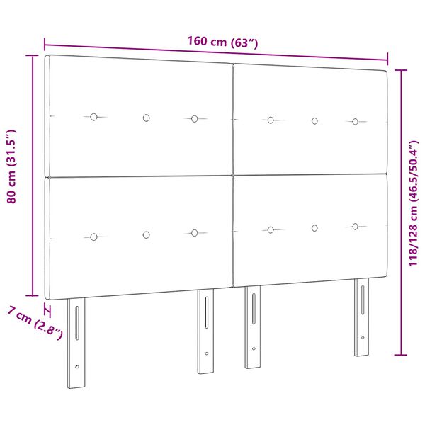 vidaXL LED Κεφαλάρι Σκούρο Μπλε 80 εκ Βελούδο