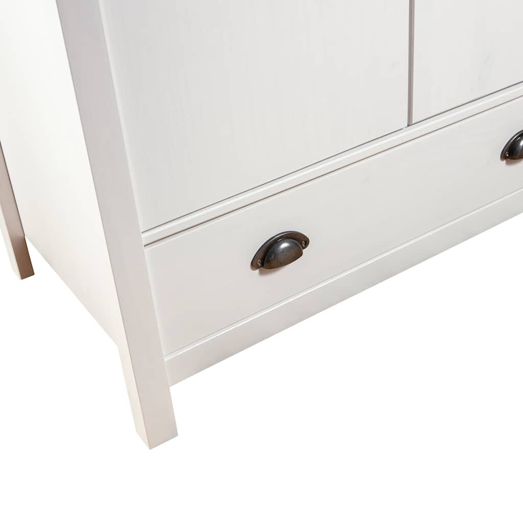 vidaXL Ντουλάπα Hill Δίφυλλη Λευκή 89x50x170 εκ. Μασίφ Ξύλο Πεύκου