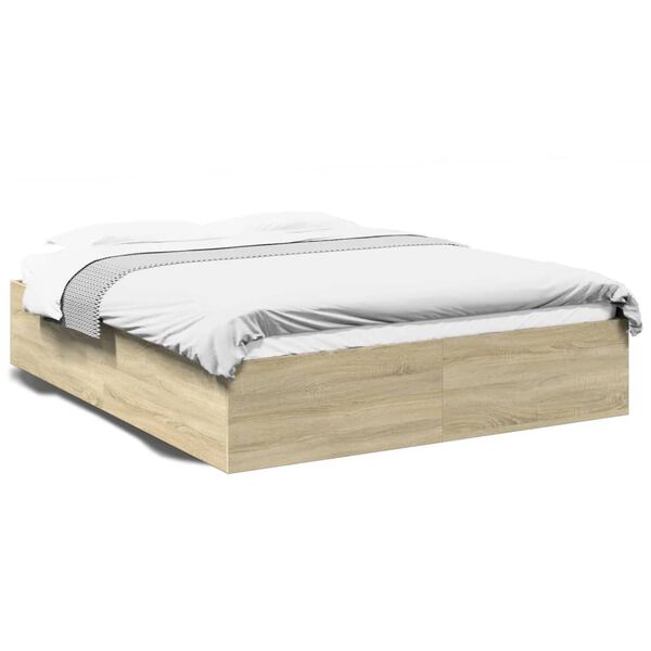 vidaXL Πλαίσιο Κρεβατιού Sonoma Δρυς 150x200 εκ. Επεξεργασμένο Ξύλο