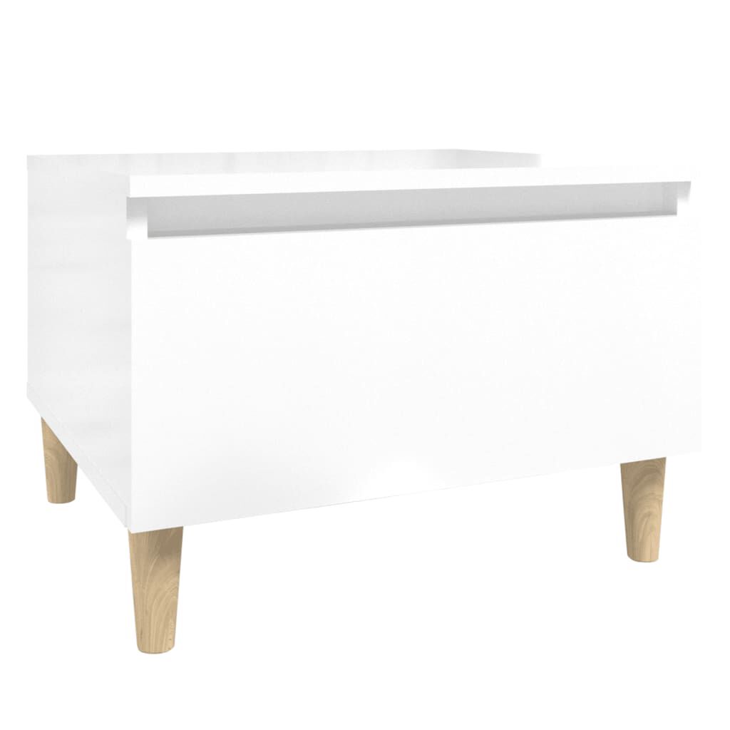 vidaXL Βοηθητικά Τραπέζια 2 τεμ. Γυαλ.Λευκό 50x46x35 εκ. Επεξ. Ξύλο