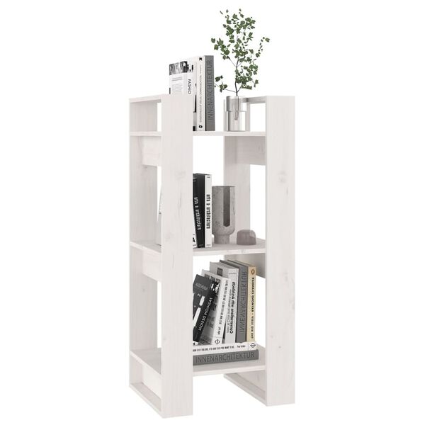 vidaXL Βιβλιοθήκη/Διαχωριστικό Χώρου Λευκό 41x35x91 εκ. Μασίφ Πεύκο