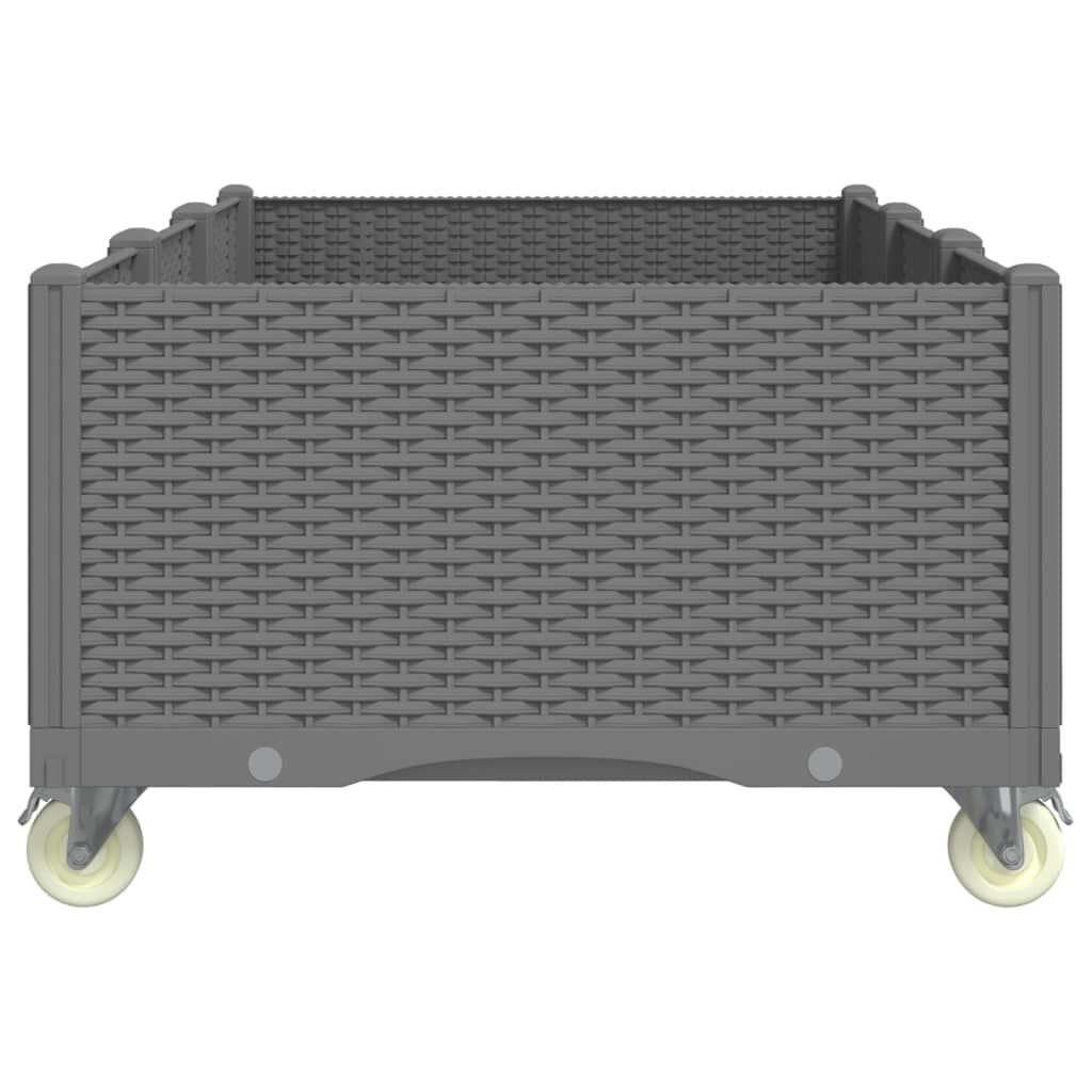 vidaXL Ζαρντινιέρα Κήπου με Ροδάκια Αν.Γκρι 150x80x54εκ Πολυπροπυλένιο