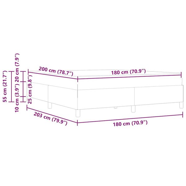 vidaXL Σκελετός κρεβατιού με στρώμα Γκρι 180 x 200 cm Τεχνητό δέρμα