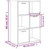 vidaXL Ραφιέρα με Ντουλάπια Γκρι Σκυροδέμ. 60x29,5x90 εκ. Επεξ. Ξύλο