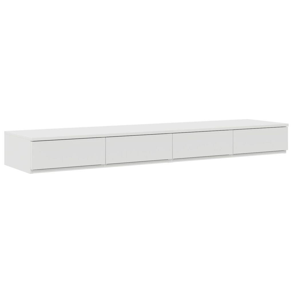 vidaXL Λευκά Συρτάρια Κρεβατιού 135x36,5x16,5 εκ από Ξύλο