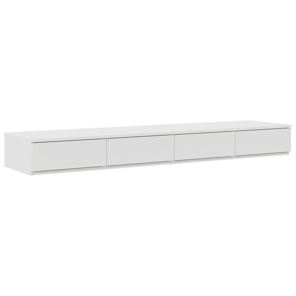 vidaXL Λευκά Συρτάρια Κρεβατιού 135x36,5x16,5 εκ από Ξύλο