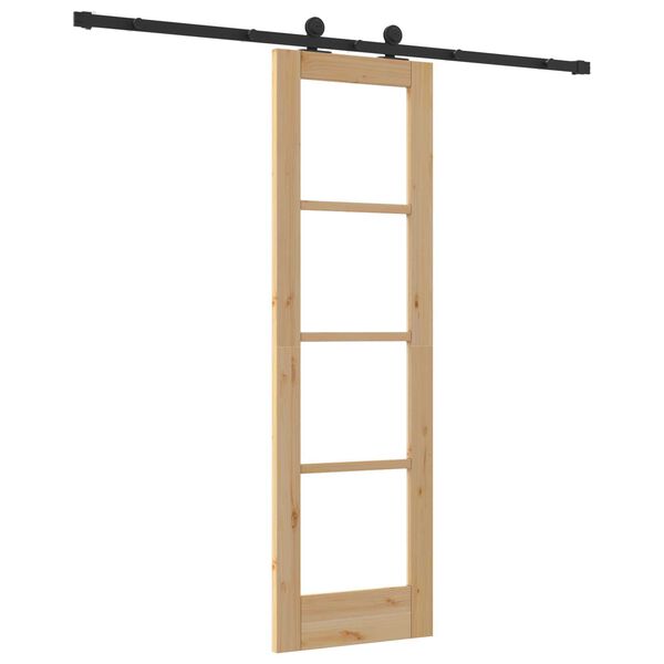 vidaXL Συρόμενη Πόρτα ORKDAL Καφέ 61 x 198.5 εκ. Ξύλο και μέταλλο
