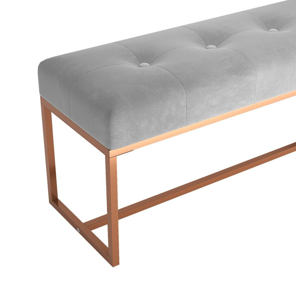 vidaXL Πάγκος Γκρι 110 x 36 x 45 εκ. Βελούδινος