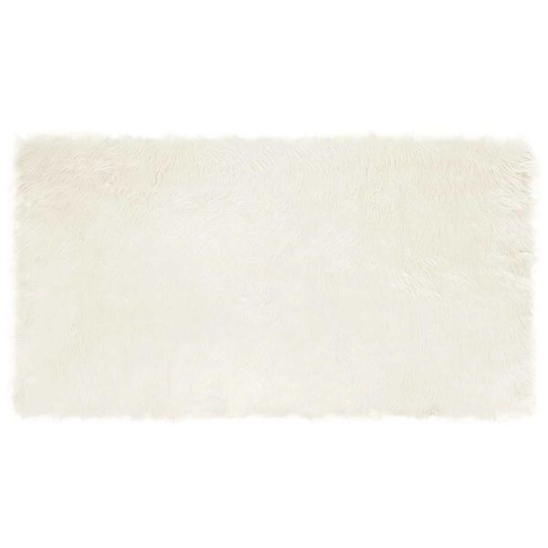 vidaXL Ψεύτικο Δέρμα Προβάτου Χαλί Λευκό 60 x 110 cm Πολυεστέρας