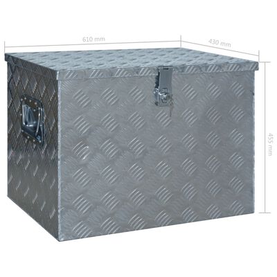 vidaXL Κουτί Αποθήκευσης Ασημί 610 x 430 x 455 εκ. Αλουμινίου