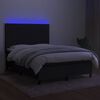 vidaXL &Kappa;&rho;&epsilon;&beta;ά&tau;&iota; Boxspring &mu;&epsilon; &Sigma;&tau;&rho;ώ&mu;&alpha; & LED &Mu;&alpha;ύ&rho;&omicron; 140x190 &epsilon;&kappa;. &Upsilon;&phi;&alpha;&sigma;&mu;ά&tau;&iota;&nu;&omicron;
