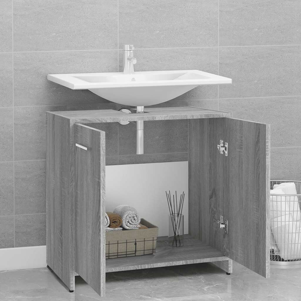 vidaXL Ντουλάπι Μπάνιου Γκρι Sonoma 60x33x60 εκ. Επεξεργασμένο Ξύλο