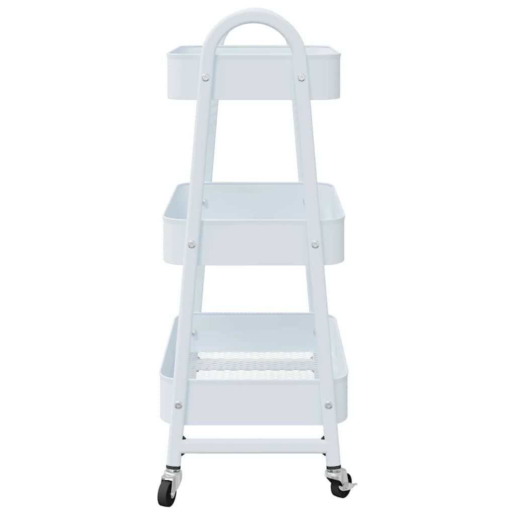vidaXL Τρόλεϊ αποθήκευσης 3 επιπέδων Λευκό 42x41,5x77 cm Χάλυβας