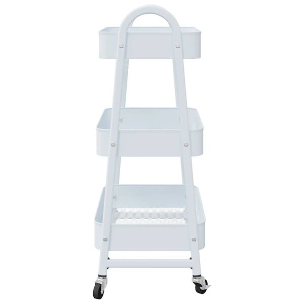 vidaXL Τρόλεϊ αποθήκευσης 3 επιπέδων Λευκό 42x41,5x77 cm Χάλυβας