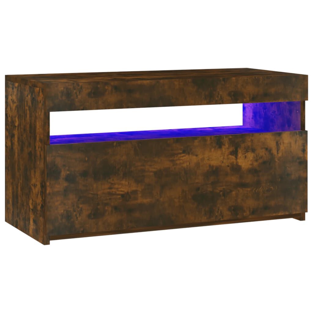 vidaXL Έπιπλο Τηλεόρασης με LED Καπνιστή Δρυς 75 x 35 x 40 εκ.