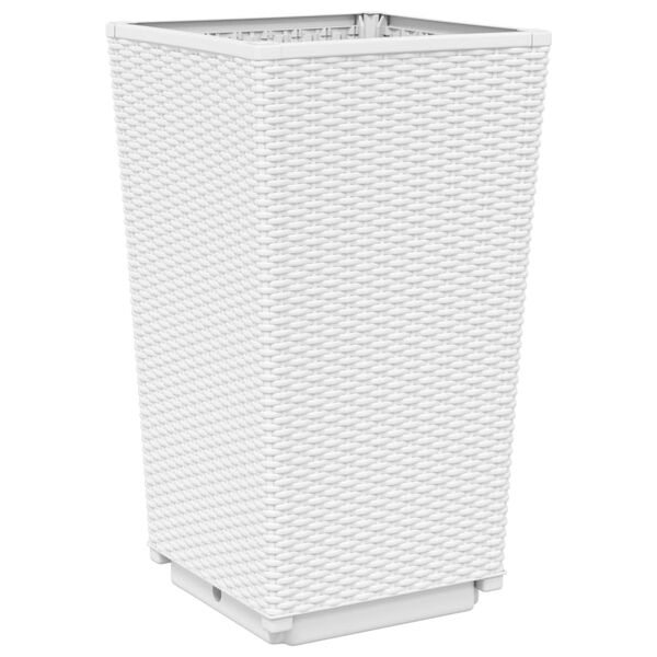 vidaXL Ζαρντινιέρες Κήπου 2 τεμ. Λευκό 32,5x32,5x57 εκ. Πολυπροπυλένιο