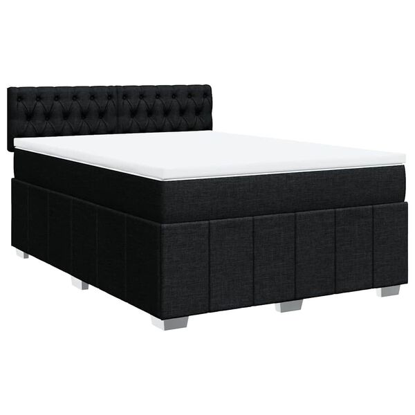 vidaXL &Kappa;&rho;&epsilon;&beta;ά&tau;&iota; Boxspring &mu;&epsilon; &Sigma;&tau;&rho;ώ&mu;&alpha; &Mu;&alpha;ύ&rho;&omicron; 140x190 &epsilon;&kappa;. &Upsilon;&phi;&alpha;&sigma;&mu;ά&tau;&iota;&nu;&omicron;