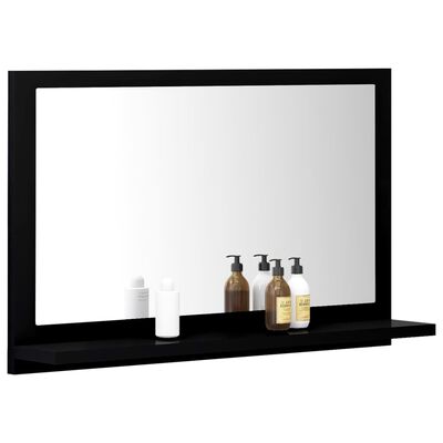 vidaXL Καθρέφτης Μπάνιου Μαύρος 60 x 10,5 x 37 εκ. Μοριοσανίδα