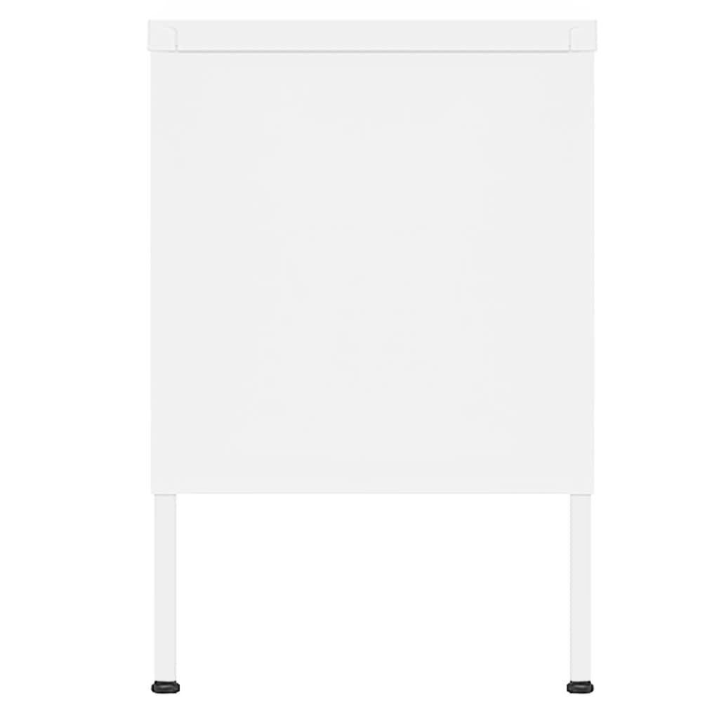 vidaXL Έπιπλο Τηλεόρασης Λευκό 105x35x50 εκ. από Ατσάλι