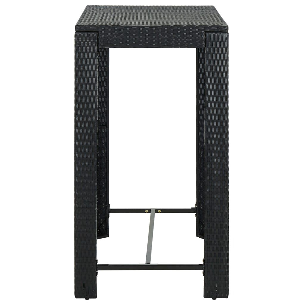 vidaXL Τραπέζι Μπαρ Κήπου Μαύρο 100x60,5x110,5 εκ. από Συνθετικό Ρατάν