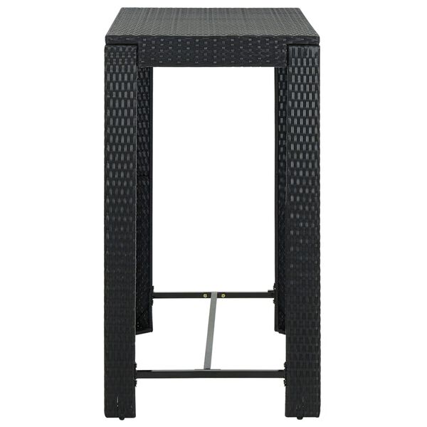 vidaXL Τραπέζι Μπαρ Κήπου Μαύρο 100x60,5x110,5 εκ. από Συνθετικό Ρατάν