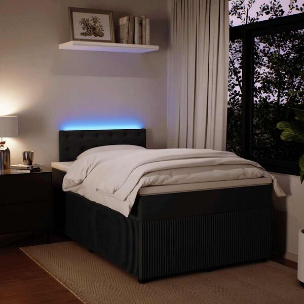 vidaXL &Kappa;&rho;&epsilon;&beta;ά&tau;&iota; Boxspring &mu;&epsilon; &Sigma;&tau;&rho;ώ&mu;&alpha; &Mu;&alpha;ύ&rho;&omicron; 120 x 200 &epsilon;&kappa;. &Beta;&epsilon;&lambda;&omicron;ύ&delta;&iota;&nu;&omicron;