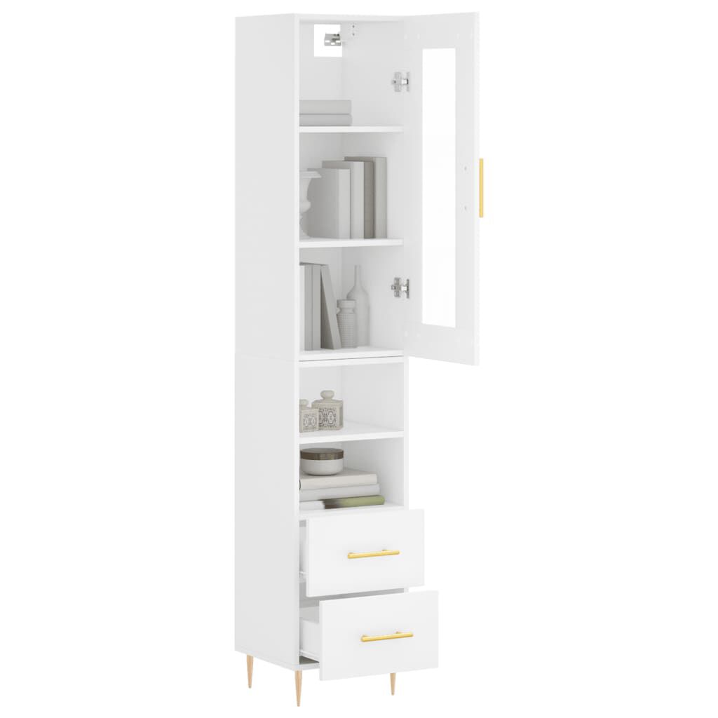 vidaXL Ντουλάπι Λευκό 34,5 x 34 x 180 εκ. από Επεξεργασμένο Ξύλο